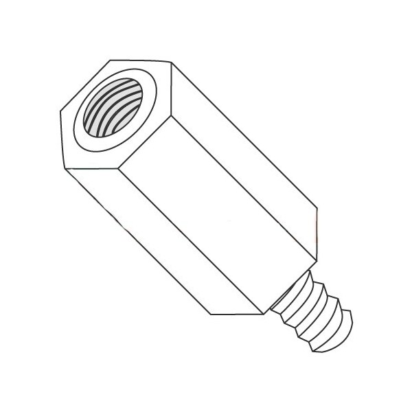 Newport Fasteners Hex Standoff, #4-40 Thrd Sz, Nylon Natural, 1/4" Hex W, 1000 PK 103910 - main
